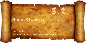 Bere Klaudia névjegykártya