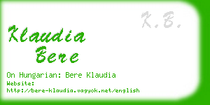 klaudia bere business card